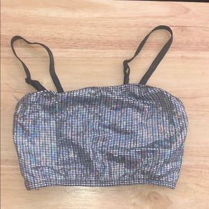 silver holographic dance top